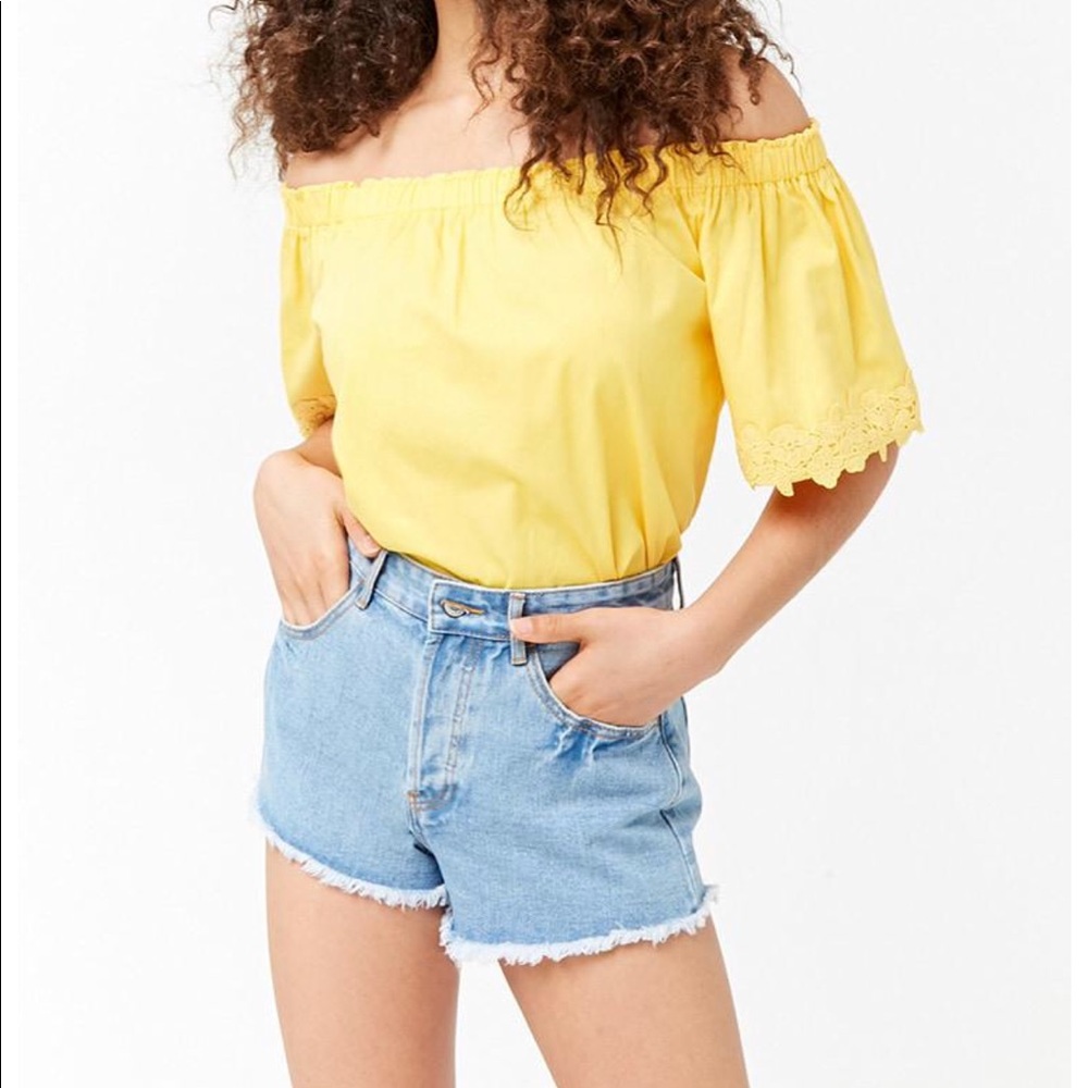 Frayed Cut Off Denim Shorts